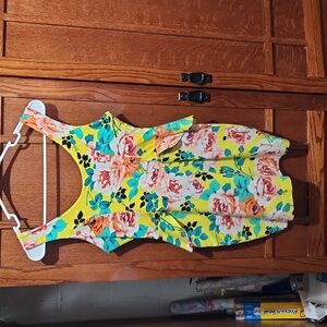 Colorful Floral Fitted Tiered Dress,Size Small NWOT